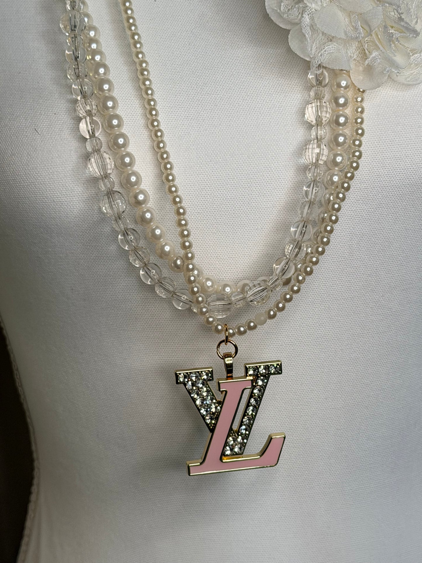 LV pearl necklace