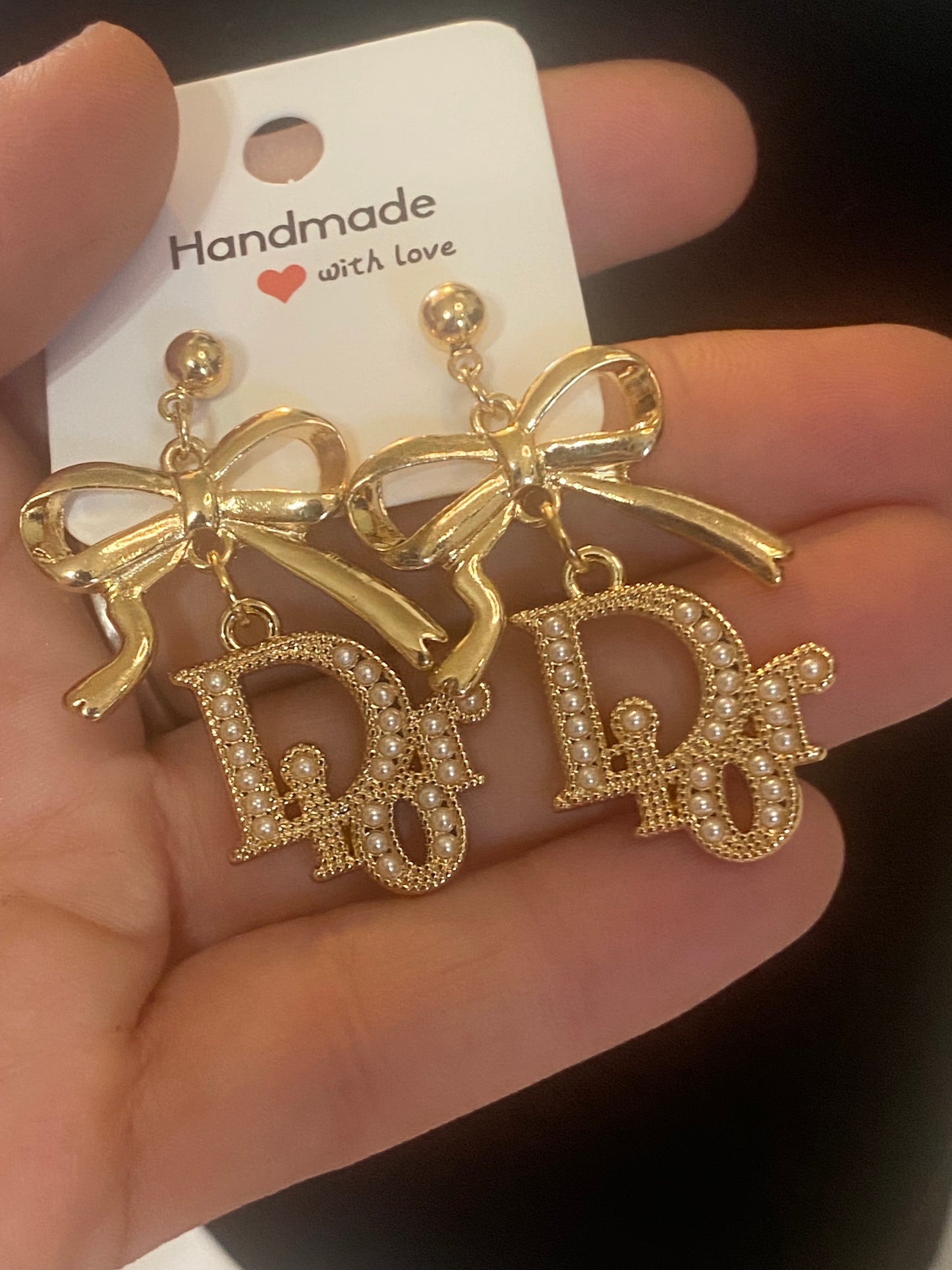 Dior bow earrings