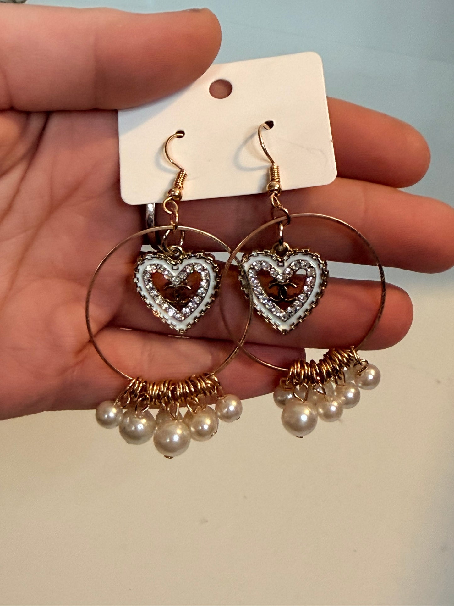 CC heart ♥️ pearl dangles