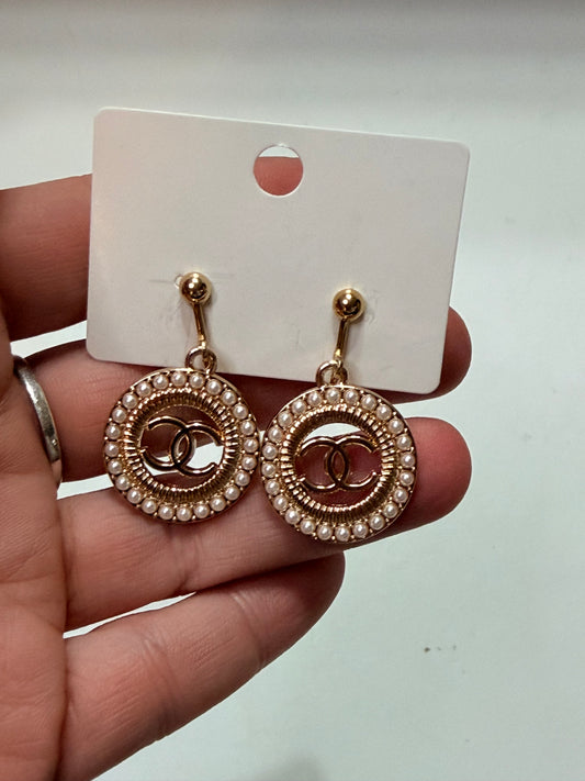 Pearl halo clip on earrings