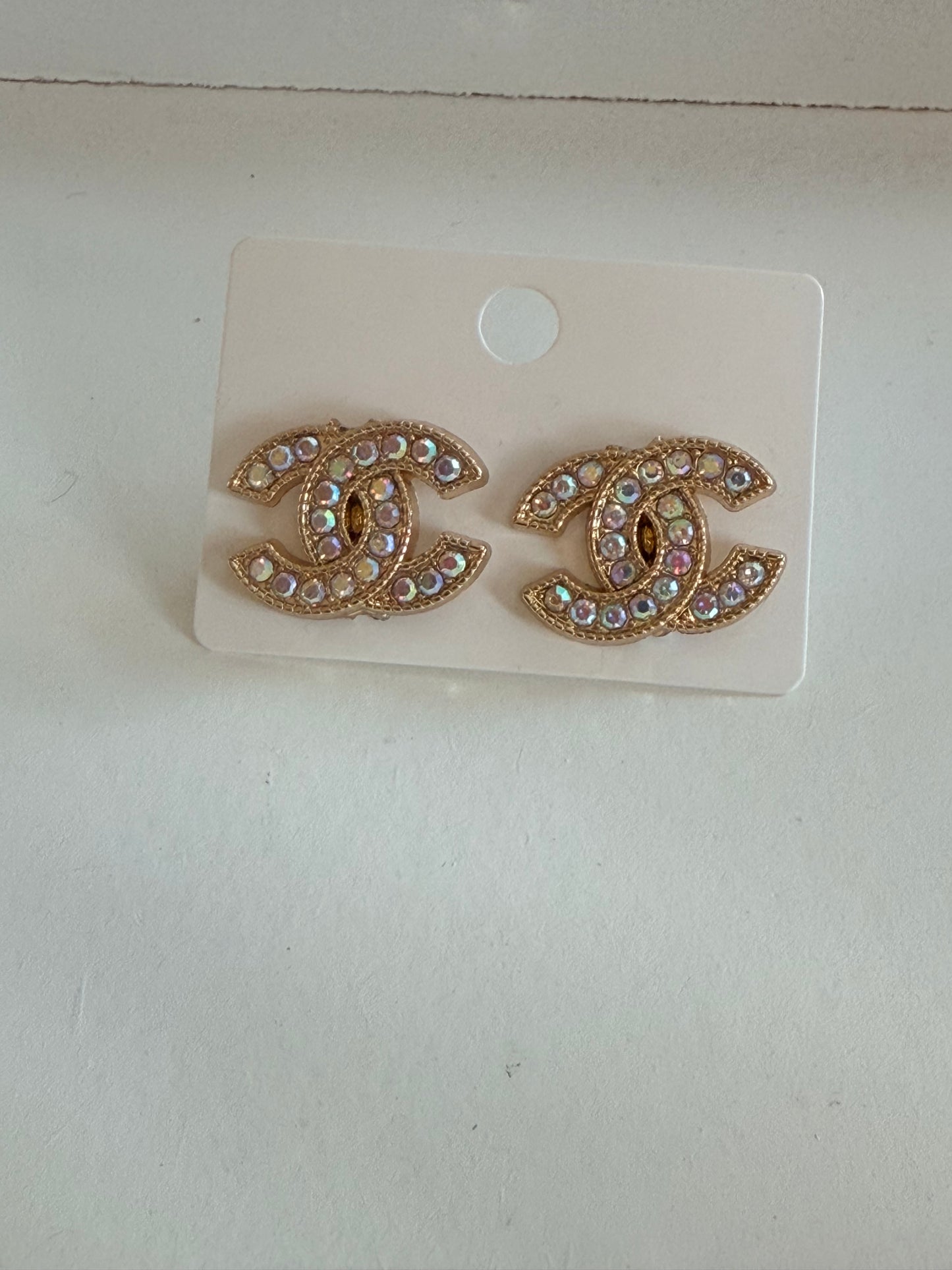 Iridescent CC earrings